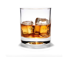 glass of whiskey on a transparent background