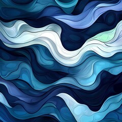Stylized Illustration of Flowing Abstract Waves