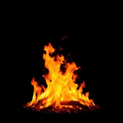 fire on a black background