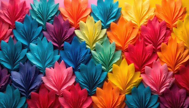 Neatly arranged repetitive forms, basic color palette, color, even