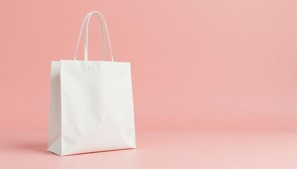 White cotton shopping bag with long handles, isolated , shopping bag, market