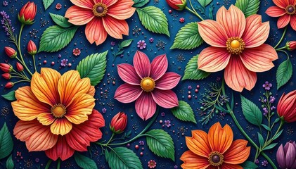 Intricate woven floral tapestry, seamless repeat, elegant, luxury, vintage