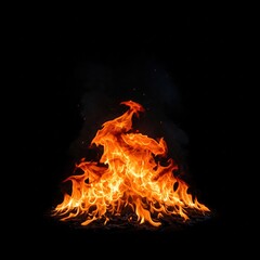 fire on a black background