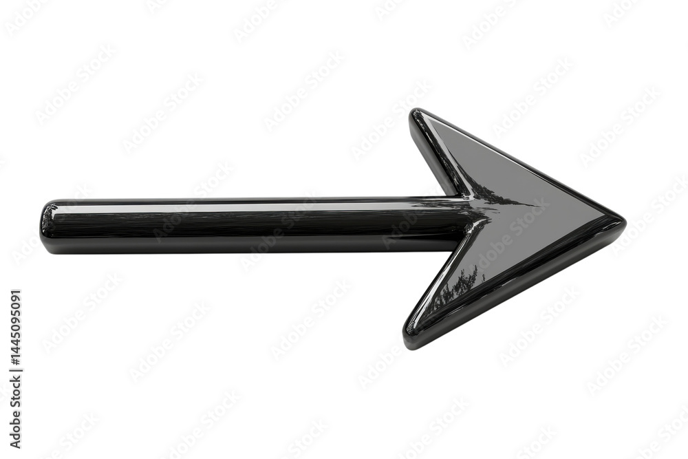 Aufkleber bold black arrow graphic directional pointer for presentations and web design on transparent backgro