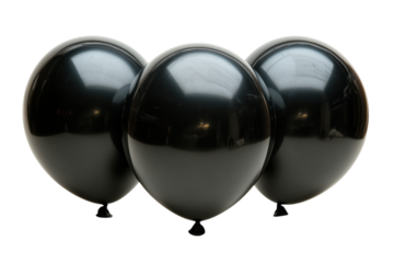 Elegant Black Balloon Floating Isolated on White Background Perfect for Celebrations Events and Design Projects on transparent background