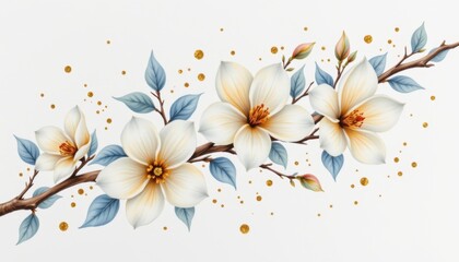 Fototapeta premium Elegant magnolia blossoms floral art contemporary design soft palette artistic display serenity and beauty