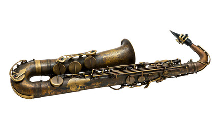 Professional Saxophone with Mouthpiece Isolated on Transparent Background for Musician Portfolio