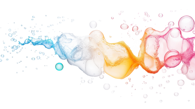 Colorful Abstract Bubbles on Transparent Background