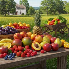 Assorted Fresh Fruits – Colorful and Healthy Natural Food