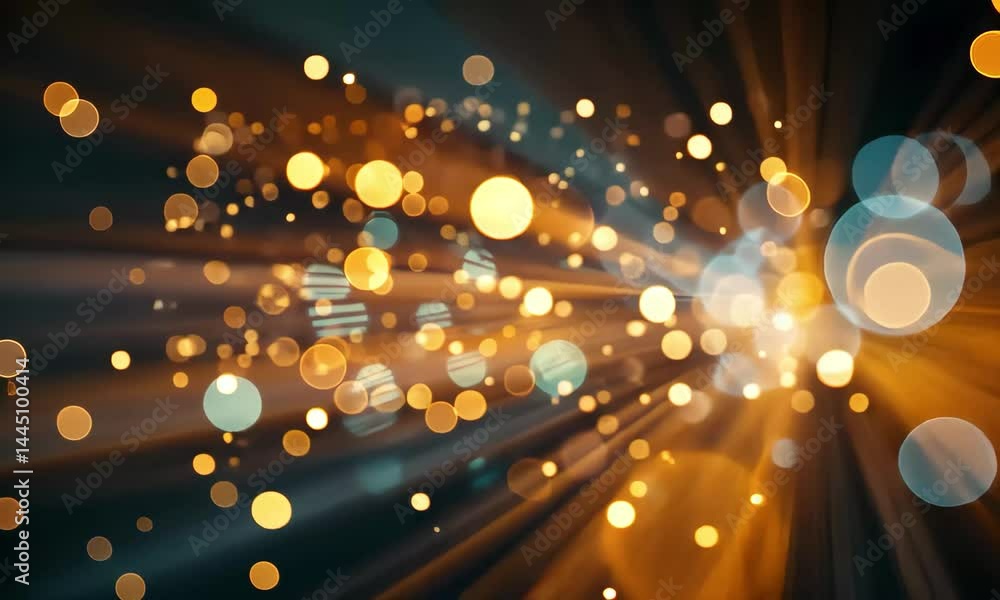 Poster a striking display of vibrant bokeh lights bursts forth, showcasing a blend of warm and cool tones t