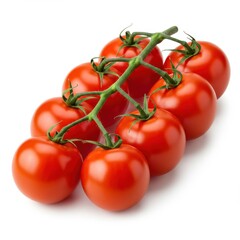 Fresh tomatoes on the vine isolated on white background