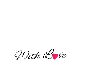 With Love Text With Heart Shape Decoration