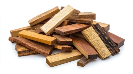 Pile of assorted wooden blocks