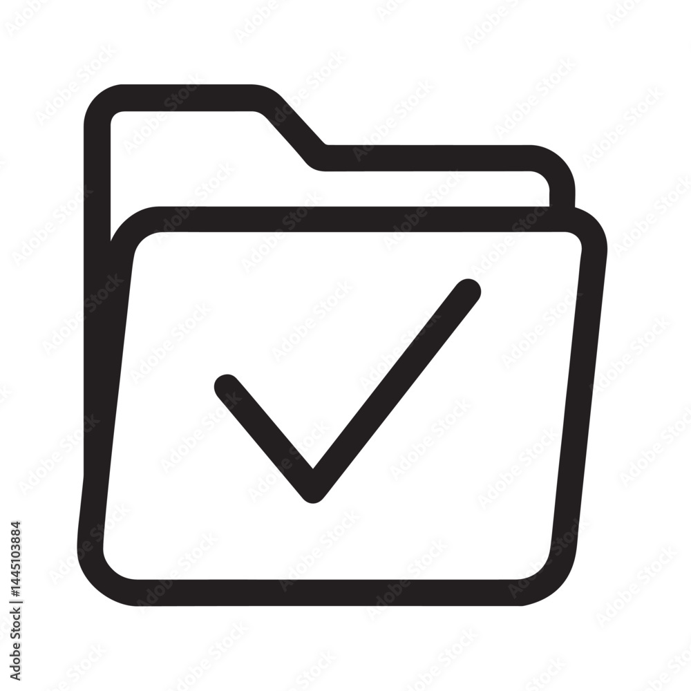 Poster success confirmation: a minimalistic digital graphic presents a checkmark, symbolizing approval and 