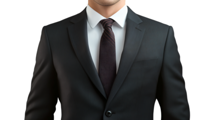 Professional Suit Jacket with Suit and Tie for Identification Photo Cut Out