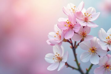 Obraz premium Delicate small blooms, soft pastel hues, repeating motif, pretty, sweet, art