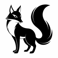 Fox silhouette on white background