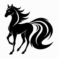 horse silhouette vector on white background