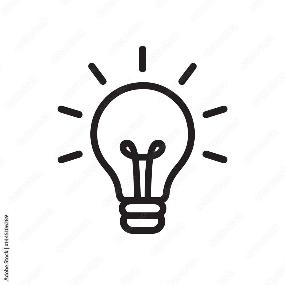 Aufkleber illuminating idea: a simple yet powerful illustration of a light bulb, representing a spark of inspi