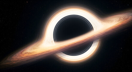A black hole in space with an accretion disk