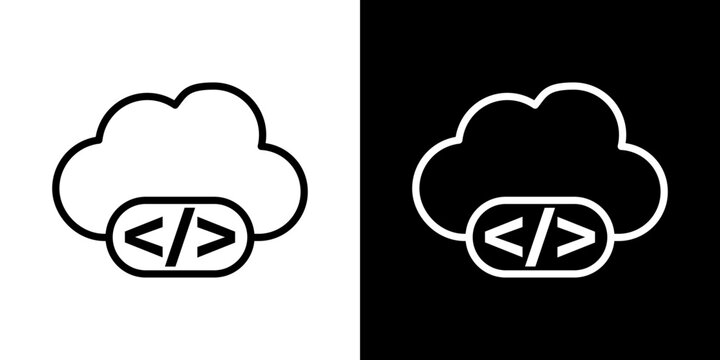 Cloud code icon vector, illustration logo template in trendy style