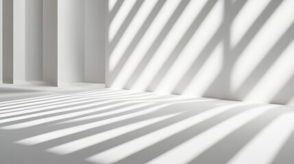 Obraz premium Abstract monochrome interior with sunlit shadows.