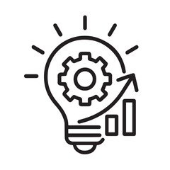 Innovation: A meticulously crafted graphic, depicting a glowing lightbulb, a gear, and a growth chart, symbolizing the synergy between brilliant ideas and tangible business expansion.