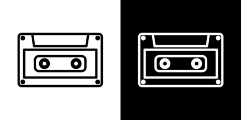 Cassette tape icon vector, illustration logo template in trendy style