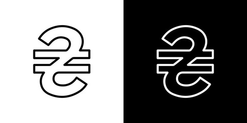 Hryvnia icon vector, illustration logo template in trendy style