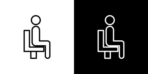 Person seat icon vector, illustration logo template in trendy style