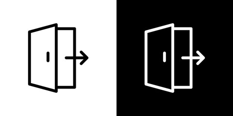 Exit icon vector, illustration logo template in trendy style