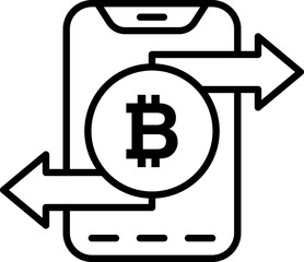 Bitcoin Mobile Wallet Vector Icon Stock Illustration