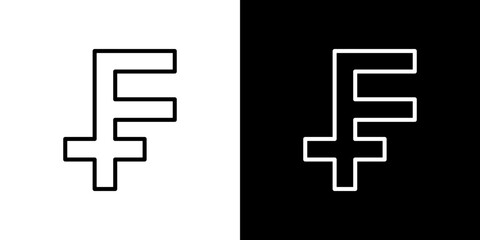 Obraz premium Franc sign icon vector, illustration logo template in trendy style