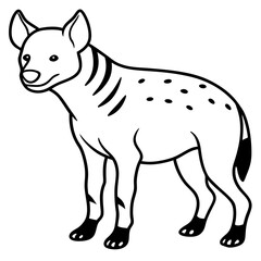 Sleek Hyena Outline Illustration