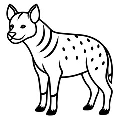 Sleek Hyena Outline Illustration