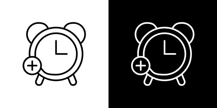 Alarm plus icon vector, illustration logo template in trendy style