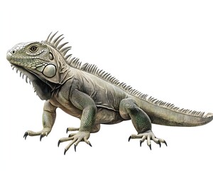 Obraz premium Green Iguana Side View