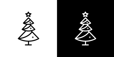 Christmas tree icon vector, illustration logo template in trendy style