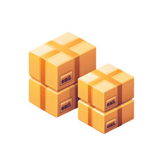 Fototapeta premium Stacked Cardboard Boxes Delivery Shipping Package E commerce Logistics