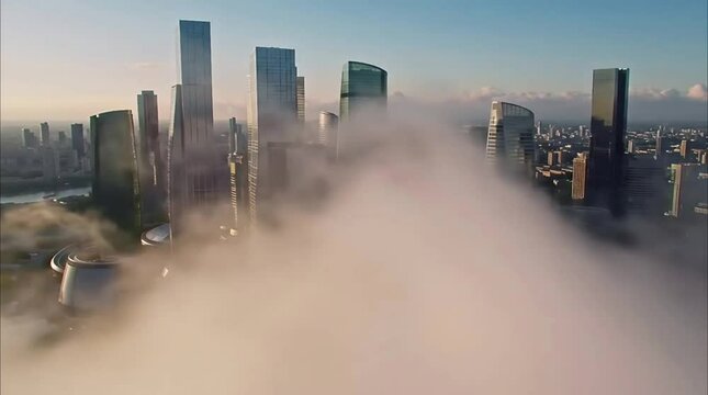 Clouds Passing Over Skyscrapers &ndash; Urban Sky Time-Lapse