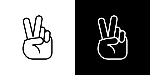 Hand peace icon vector, illustration logo template in trendy style
