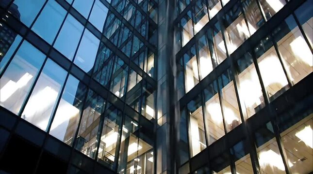 Rainfall on Glass Skyscraper &ndash; Weather Time-Lapse