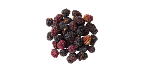 Dried Mulberries. Healthy Snack And Antioxidant-Rich Superfood Isolated On Transparent Background