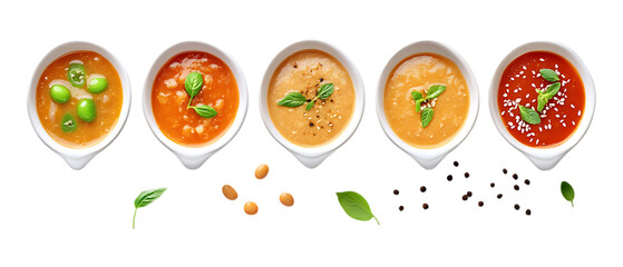 Pack of Miso in Five Different Poses Against Transparent Background for Culinary Branding, Japanese Food Promotion, or Soup Design Projects