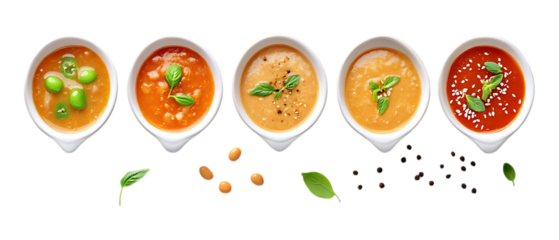 Pack of Miso in Five Different Poses Against Transparent Background for Culinary Branding, Japanese Food Promotion, or Soup Design Projects
