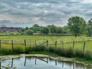 Paysage campagnard en Bresse Bourguignonne 