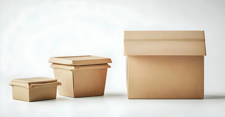 Brown Cardboard Boxes Product Packaging Illustration