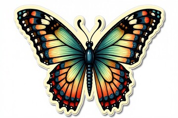 Fototapeta premium Vibrant Butterfly with Yellow and Green Markings