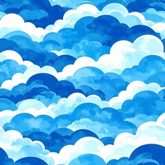 Blue Watercolor Cloud Layers