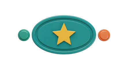 Isolated Reward Badge with Star
